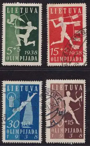 1938 Litauen/Litauen/Lietuva - PA Nr. 362/365 Serie mit 4 Werten GEBRAUCHT Nr. 362 MLH/*