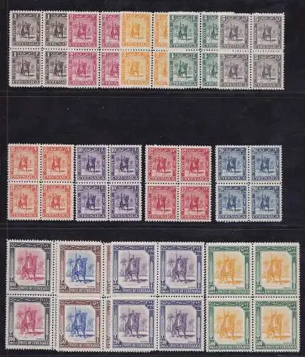 1950 CIRENAICA Autonome Verwaltung, Nr. 1-13 Ritter Senussita - MNH ** BLOCK VON 4