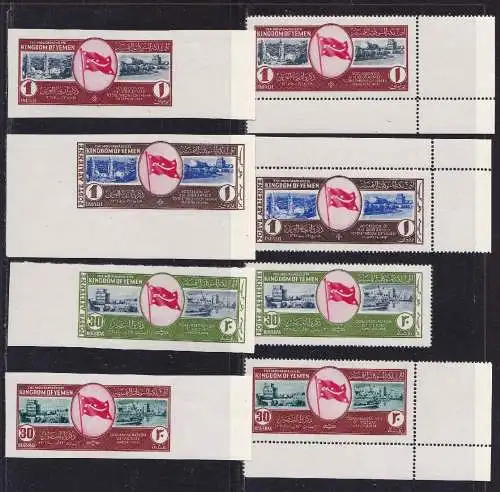 1952 JEMEN (Kingdom) - SG 88/91 8 Werte Serie gezähnt und ungezähnt (MNH/**)