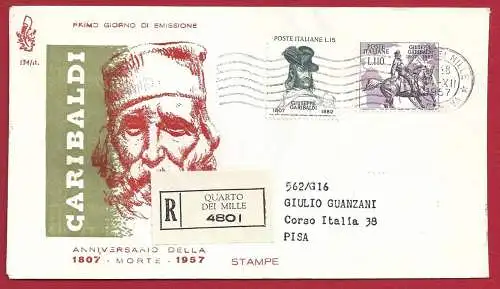 1957 Italien - VENEDIG Todestag von Garibaldi Nr. 134/it