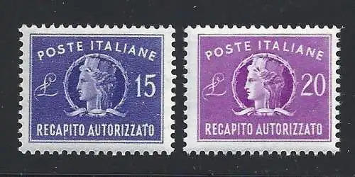 1949-52 Italien - Republik - Autorisierte Zustellung Nr. 10/11 - postfrisch **