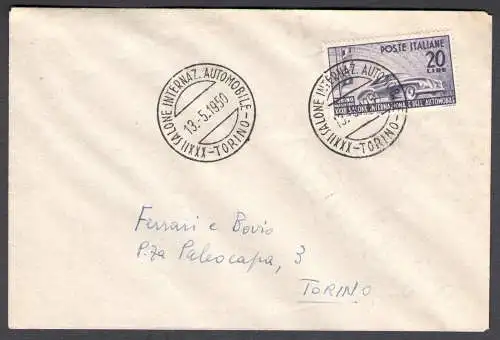 1950 Italien, 32 Salone dell'Automobile, 20 Lire Stempel Manifestazione Nr. 617