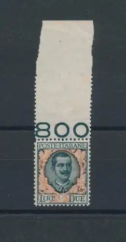 1923 Italien Nr. 150, Floreale, 2 Lire grün grau und orange - postfrisch **