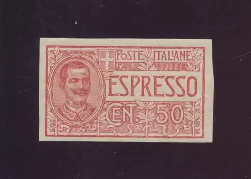 1903 Italia, Espresso, n. 4a, 50 Cent rot, ungezähnt, postfrisch**