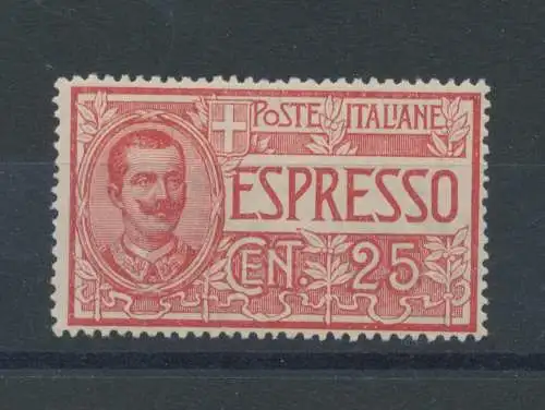 1903 Italien, Espresso, Nr. 1, 25 Cent rot, Centratissimo, postfrisch **