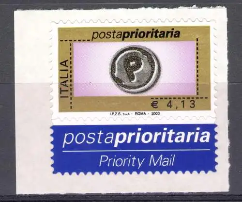 2003 Italien, Priority Posta Euro 4,13 lila gold schwarz grau Nr. 2769 - postfrisch **