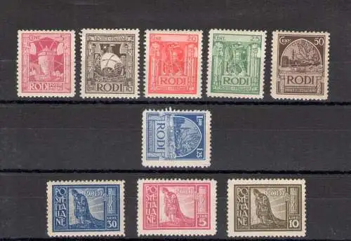 1929 Ägäis, Malerserie, gezähnt 11, Nr. 3/11, 9 Werte, postfrisch**