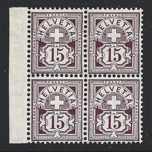 1905 SCHWEIZ - Nr. 105, 15 c. violettbraun, postfrisch ** signiert Raybaudi