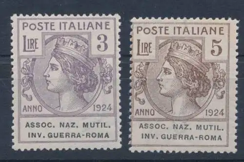 1924 Italien, Parastatali, Nr. 5/12 Ass. Nazionale Invalidi Guerra Roma, postfrisch **