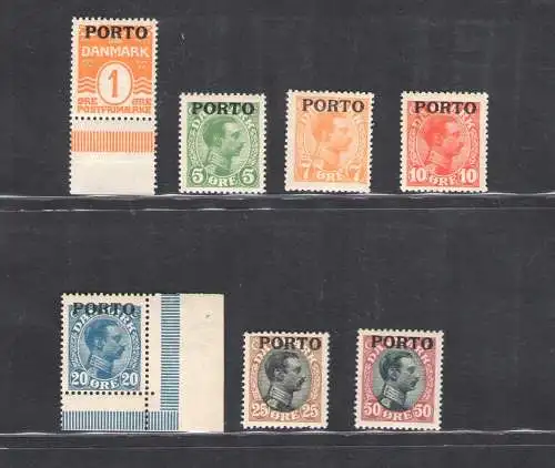 1926-30 Dänemark, Steuern Briefmarken Porto Nr. 1-7, postfrisch**