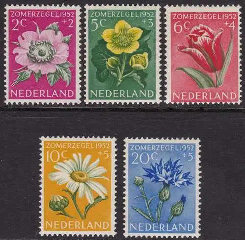 1952 HOLLAND, Nr. 569/573, Blumen, 5 Werte, postfrisch**