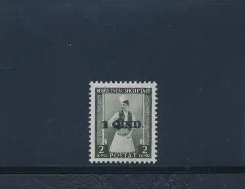 1942 ALBANIEN, Italienische Besetzung, Doppelaufdruck Nr. 37a, postfrisch**