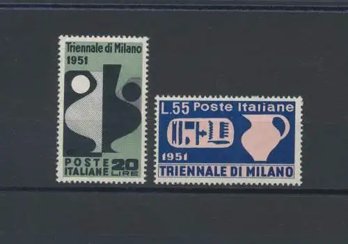 1951 Italien - Republik, 9. Triennale di Milano, 2 Werte, Nr. 667/68, postfrisch**