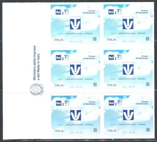 2024 Italien - Rai Radiotelevisione Italiana Block von 6 - MNH **