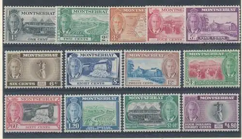 1951 MONTSERRAT - SG 123/35, 13 valori, Einweihung des University College, postfrisch **