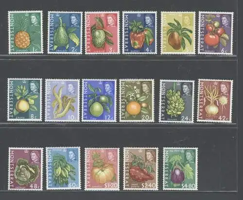 1965 Montserrat, Stanley Gibbons n. 160-76 - serie di 17 valori - MNH**