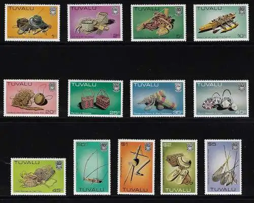 1983 Tuvalu, Serie Ordinaria, Artigianato Yvert n. 184/96 - postfrisch**