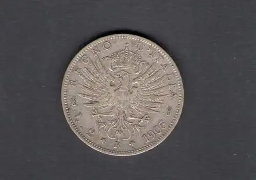 1905 Vittorio Emanuele III - Adler mit Schild Savoyen - 2 Lire Silber - BB