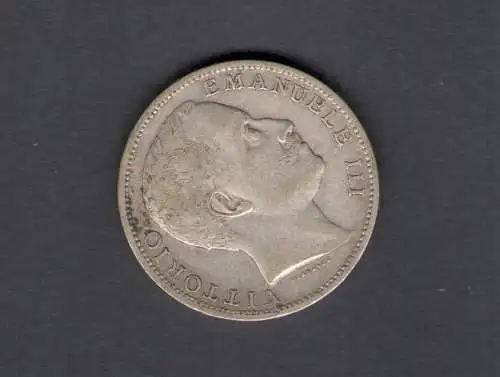 1905 Vittorio Emanuele III - Adler mit Schild Savoyen - 2 Lire Silber - BB