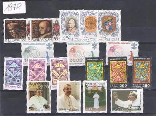 1978/2004 Vatikan, postfrisch, Angebot Johannes Paul II., komplette Jahrgänge - postfrisch**