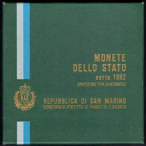 1982 Republik San Marino, Divisionsmünzen, FDC