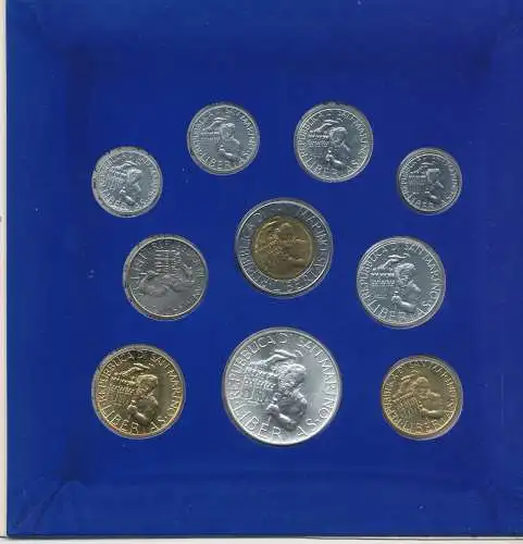 1994 San Marino - Divisionsmünzen - komplette Serie - 1.000 Lire Silber