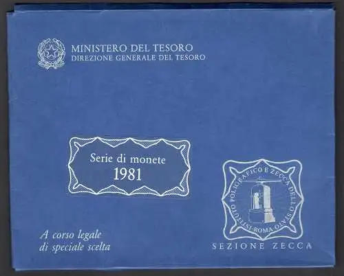 1981 Italien, Divisionsmünze in Originalverpackung der Münze, FDC