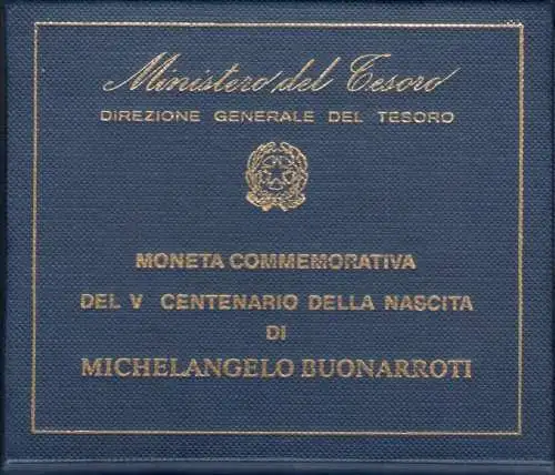 1975 Italien - Republik - 500 Lire Silber Michelangelo Buonarroti - FDC