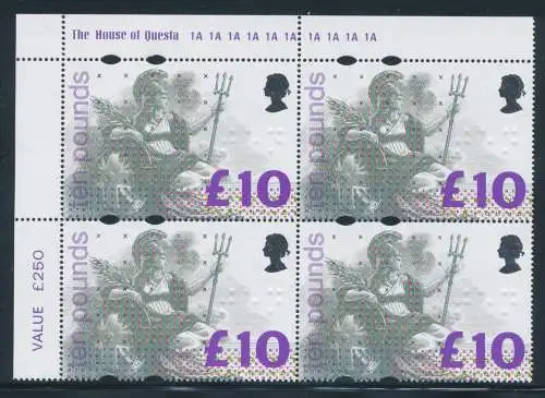 1993 Großbritannien Nr. 1662 Unified, 10 Pfund, Britannia, MNH **