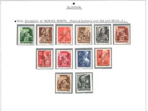 1945 SLOVENIA,SLOWENIEN - Nr. 1/46+7a+34A (Certicato-Expertise Raybaudi - good condition) Ljubljana überdruckt 48 Werte MNH**