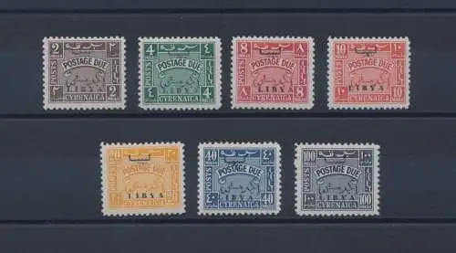 1951 LIBYEN Ausgabe für die CIRENAIKA, Steuern Nr. 1-7 - MNH **