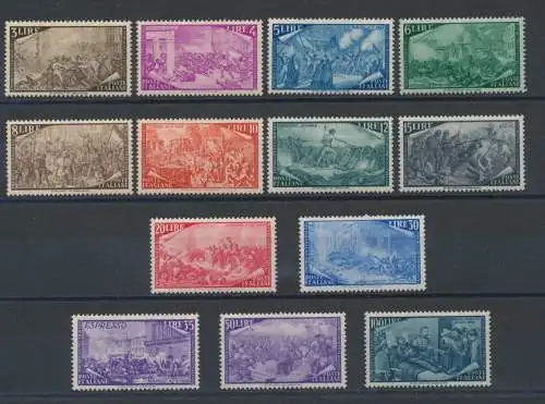 1948 Italien - Republik, Hundertjahrfeier des Risorgimento, 13 Werte, Nr. 580-91+ Espresso 32, MNH**