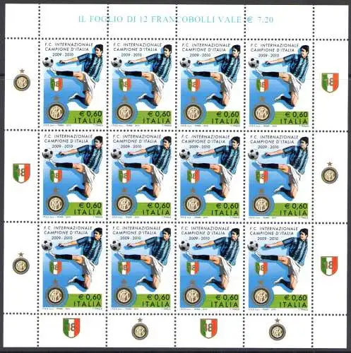 2010 Italien - Republik, Minifoglio Inter Campione, Sächsischer Katalog Nr. 26, postfrisch **