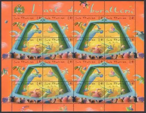 2003 San Marino, Arte dei Marattini, Nr. 1954-57 - Kleinbogen mit 4 Blöcken, postfrisch **