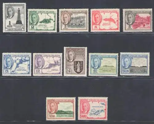 1952 BRITISH VIRGIN ISLANDS - Stanley Gibbons n. 136/147 - 12 Werte - postfrisch **