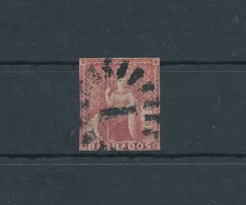 1852- 55 BARBADOS, Stanley Gibbons Nr. 5, bräunlich rot, gebraucht