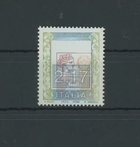 2002 Italien - Republik, Euro 2,17 Hoher polychromer Wert, Turrita und Wappen gefallen unten, Nr. 2623Da - MNH**