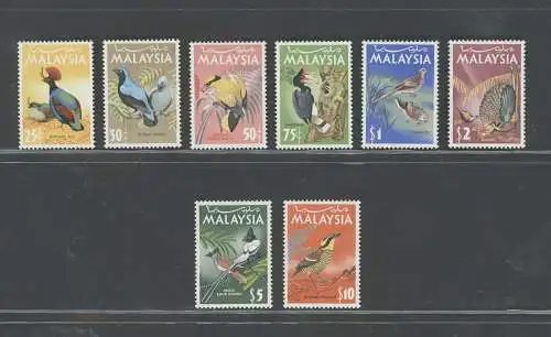 1965 Malaysia, Stanley Gibbons n. 20/27 - Vögel - postfrisch**