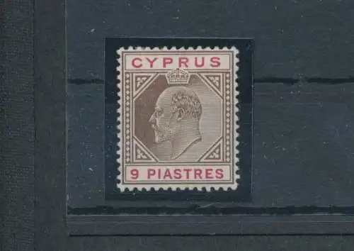 1902-04 Cipro, Stanley Gibbons Nr. 56 - 9 Piastre brown and carmine - MH*