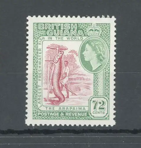 1954-63 Britisch-Guayana - Stanley Gibbons Nr. 342 - 72 Cent Karmin und Smaragd - MNH**