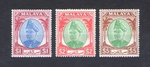 1949-55 Malaysian States - SELANGOR - Stanley Gibbons Nr. 108-110 - 3 High Values - MNH **