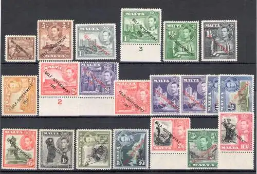 1948-53 MALTA, Stanley Gibbons Nr. 234-48, New Constitution - Self Government - MNH **