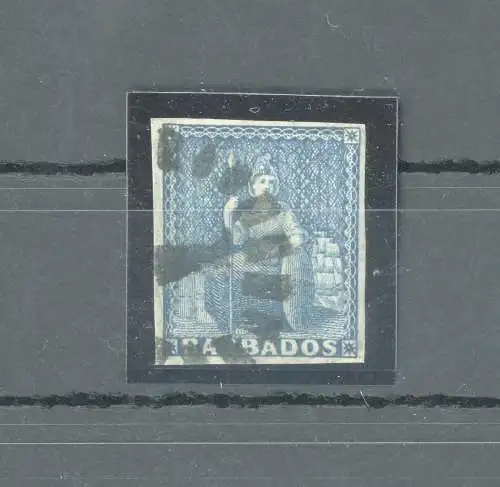 1852-55 BARBADOS, Stanley Gibbons Nr. 4 - 1 d. deep blue - Gebraucht