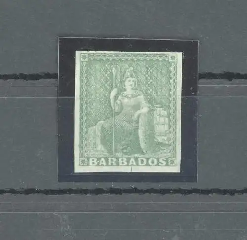 1855-58 BARBADOS, Stanley Gibbons Nr. 8 - 1/2 d. grün - MH*