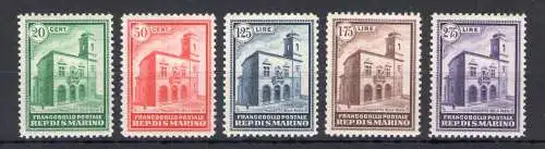 1932 SAN MARINO Palazzetti n. 159/163 MH* - Serie Linguellata