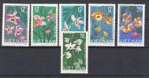 1966 Nordvietnam - Yvert Nr. 482-87 - Blumen - 6 Werte - postfrisch **