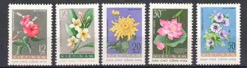 1962 Nordvietnam - Yvert Nr. 267-71 - Blumen - 5 Werte - postfrisch **