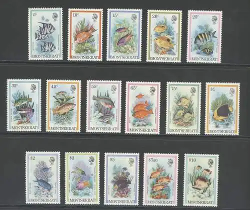 1981 Montserrat, Mi.Nr. 445I - 460I - Fische - Serie mit 16 Werten - postfrisch **