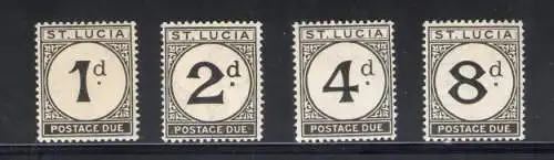 1933-37 ST. Lucia - Steuern - Serie mit 4 Werten - Stanley Gibbons Nr. D3-D6 - MH*