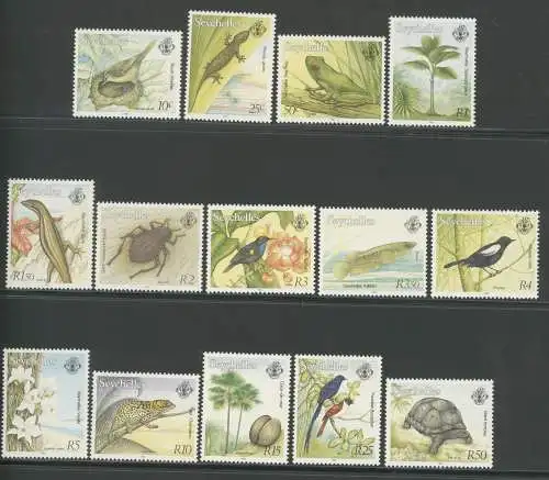 1993 Seychellen - Yvert Nr. 756-69 - Ordentliche Serie Flora und Fauna - 14 Werte - Komplette Serie - postfrisch **